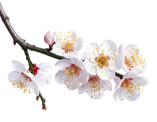 Plum blossom branch isolated on transparent background