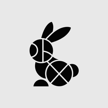Modern minimalist rabbit logo design element
