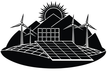 renewable energy grid silhouette vector illustrati © kalpona 