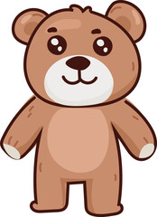 Obraz premium Cute standing teddy bear character sticker for valentine designs