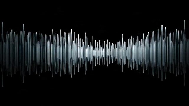 Sound Waveform Visualization on Black Background.