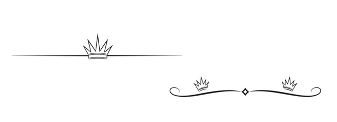 Obraz premium Regal crown dividers with elegant design elements for sophisticated graphic layouts