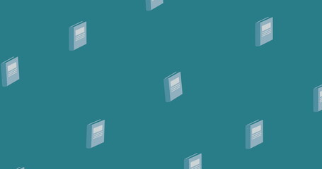 Image of back to school sale text over school items icons on green background