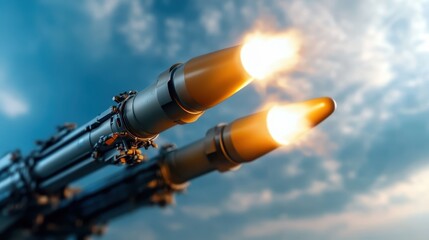 An exhilarating image of a rocket launching, showcasing fiery flames and powerful propulsion, symbolizing human innovation, exploration, and the quest for knowledge beyond our planet.