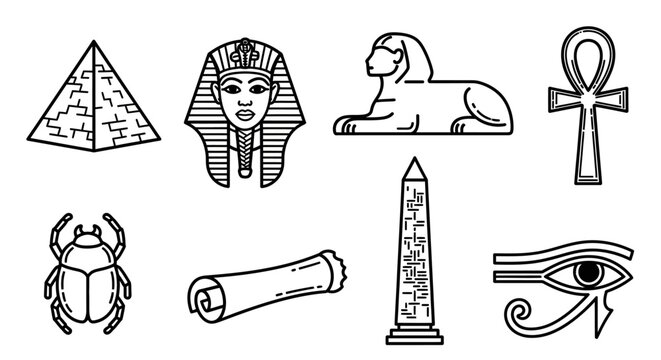 Ancient Egyptian Symbols Icon Set