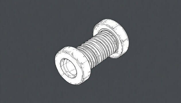 Detailed technical drawing of a threaded bolt with hexagonal head.