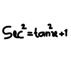 Classic Math Trigonometry Written in Charcoal Style