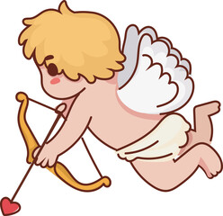 Cupid flying with arrow cute valentines romantic sticker