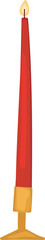 Red candle stick cute valentines romantic decor icon