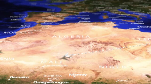 Flight From Amman JORDAN to Dakar SENEGAL with flag pins