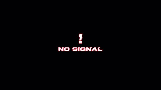 Futuristic Red Glitch No Signal Text Transparent Animation
