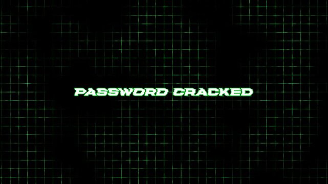 Futuristic Green Glitch Password Cracked Text Animation