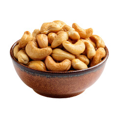Fototapeta premium Healthy Roasted Cashew Nuts in Bowl PNG isolated on transparent background
