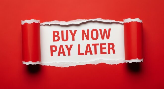 Creative advertisement banner promoting buy now pay later payment options