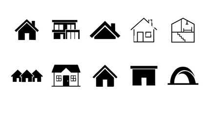 Obraz premium House and Building Icons Set for Real Estate