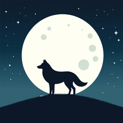 Minimalist Wolf Silhouette Vector Design