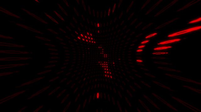 Futuristic Red Digital Tunnel with Pulsing Target Interface