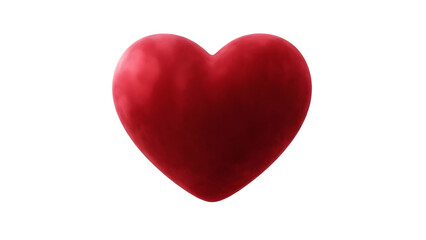 Fototapeta premium Red heart on transparent background symbolizing love and affection
