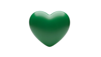 Fototapeta premium Green heart shape isolated on transparent background