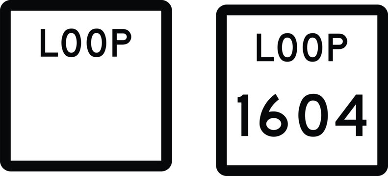 Texas Loop Road Secondary Highway Marker Sign Editable Template