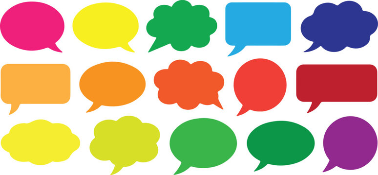 Comic Speech Bubble Vector Set Collection Cartoon Talk Icons Pack, vector and illustration, vector style