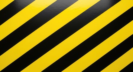 Diagonal yellow and black stripes create a warning pattern on a surface.