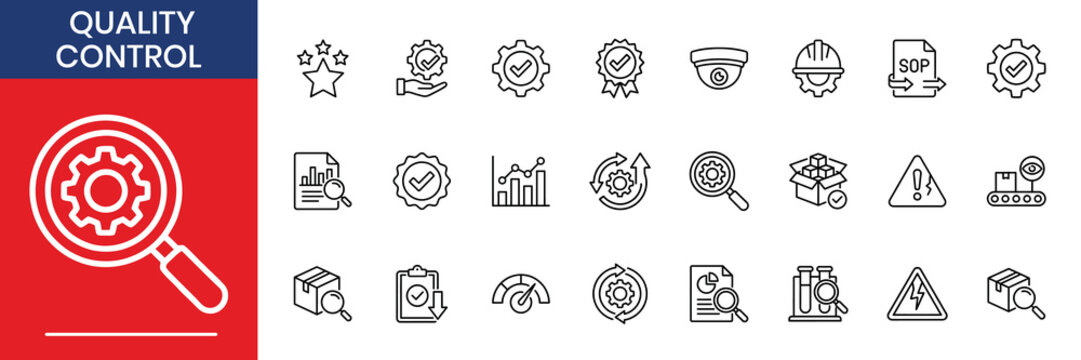 Quality Control Assurance Testing Inspection Icons