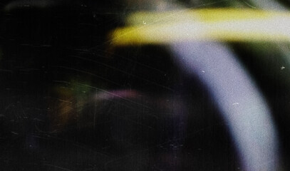 Distressed film. Glitch noise. Worn texture. Blue orange rainbow color light flare defect dust...