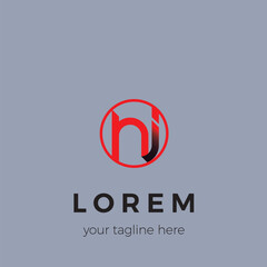 The logo is circular with the letters NI inside. The logo is predominantly red. It's a modern and attractive abstract circle logo.