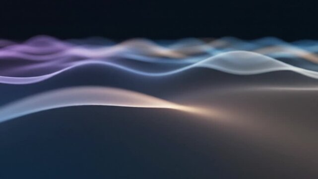 Abstract Smooth Wave Forms with Soft Light and Gradient Colors