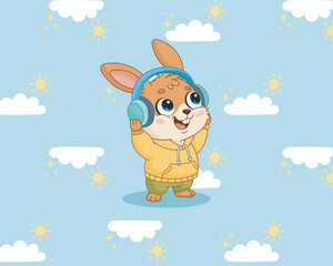 Aesthetic Vertical Easter Poster with Overlapping Pastel Shapes