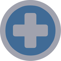 Obraz premium Flat Style Plus Symbol Sign with Circle Border Shape Icon