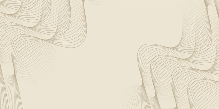 Abstract background with lines and waves. Web banner size. Element for design. Vector background for brochure, booklet, flyer, poster. Brown and beige gradient. Coffee, cafe eps10