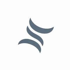 Fototapeta premium Abstract S-shaped logo design with flowing, curved lines.