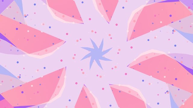 A vibrant purple and pink abstract pinwheel background featuring playful confetti sprinkles and geometric swirls for creative digital design projects.
