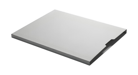 Plain Gray Document Folder or Portfolio, Isolated on White Background, Office Supplies