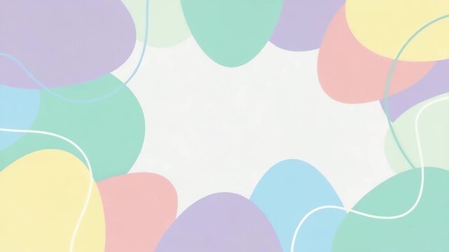 Abstract colorful Easter eggs and soft lines  