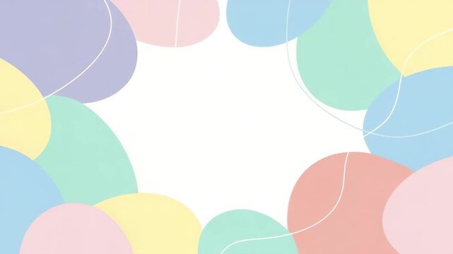 Soft pastel Easter eggs background with colorful rounded shapes  