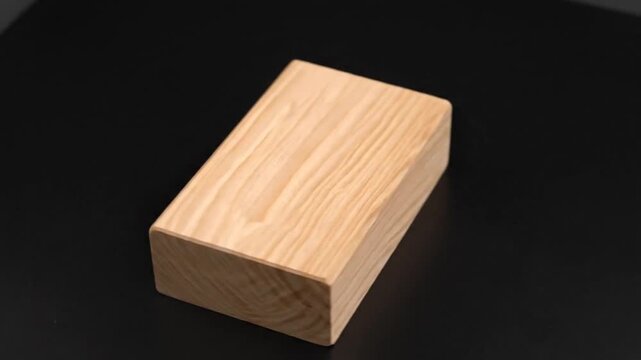 Metal tamper pressing into wooden block, creating an indentation