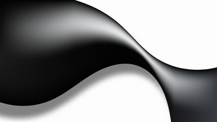 black and grey abstract wave background with sleek 3d curves and soft gradients on white for modern corporate business design and luxury branding