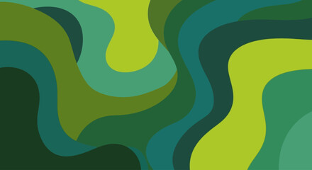 Fototapeta premium Abstract organic wavy shapes in various shades of green, evoking a sense of nature and fluid movement in a modern design