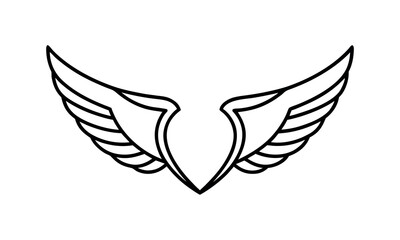 Obraz premium Wing Icon for Logo, Aviation, Security and Commercial Branding Use