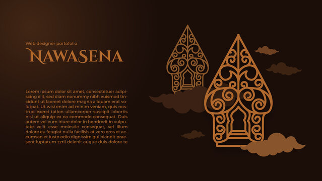 website design portofolio personal indonesia culture ornamen wayang gunungan javanese