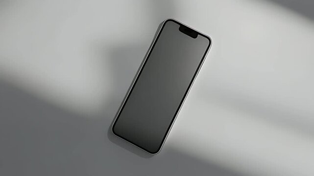 Modern Smartphone Flat Lay on Light Surface