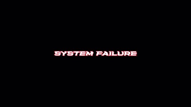Futuristic Red Glitch System Failure Text Transparent Animation
