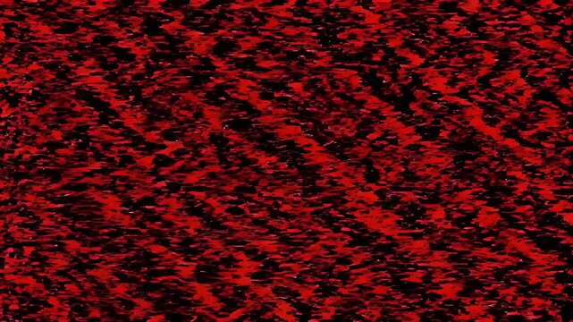 Abstract crisscross pattern of textured red brushstrokes on black