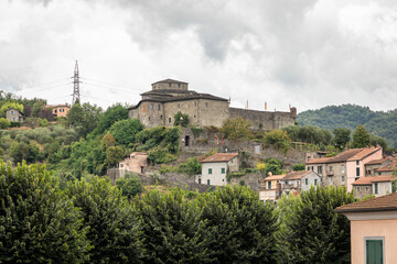 Fototapeta premium the medieval castle of Pontremoli, Province of Massa and Carrara, Tuscany, Italy