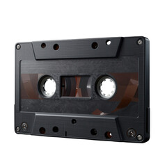 Fototapeta premium Isolated Audio Tape Cassette with Orange Reel