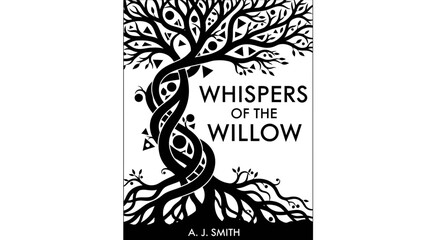 Abstract Tree of Life Silhouette with Swirling Roots and Geometric Patterns