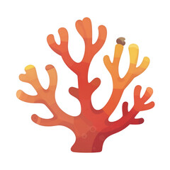 Obraz premium Vibrant Red Coral Illustration isolated